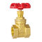 Sanitary 2 Inch DN50 PN16 Warna Kuningan Body Brass Gate Valve Dengan Gagang Merah Bulat
