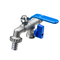 PN16 Double Head One In Two Out Blue Single Handle Outdoor Tap Brass Bibcock Dengan Sumber Kunci